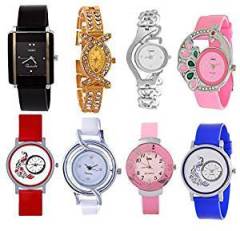 Codice Combo Of 8 Analogue Black, Blue, Pink, White, Red, Golden Dial Girls Watches Codice Com8 Girlswatches 08