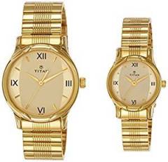 Titan Bandhan Analog GOLDEN Dial Unisex Watch NE15802490YM02