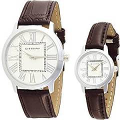 Giordano Analog Dial Unisex Watch Pair Grand White