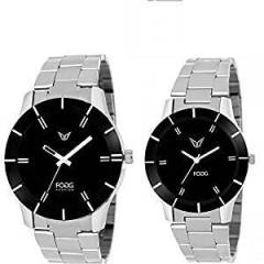 Fogg Analogue Black Dial Men'S And Women'S Watch 5020 Bk Couple Watch