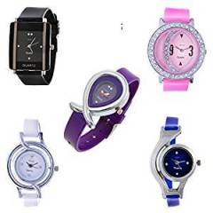 Horse Head Jwellery Bracelet Style Combo of 5 Analogue Multicolor Dial Womens Watches D55