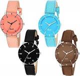 4 Multi Colored Analogue Watch For Women Pack Of 4 605 Bl Org Sky Brawn