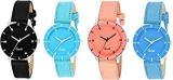 4 Stylist Analog Watches Combo Set for Women Pack of 4 605 blk sb org blu