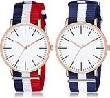 A Acnos Brand A Classic Formal And Professional Look Collection Analauge Multi Colour Dial Combo Watchs For Girls And Boys Pack Of 2 DW RD BLU