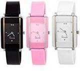 Aaradhya Fashion Combo Of 3 Analogue Multicolor Dial Womens And Girls Watch A9F Mor Pink Black White2704