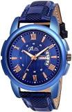 Acnos Blue Dial Blue Case Leather Date And Time Watch Combo For Pack Of 1