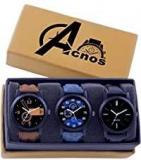 Acnos Brown Blue And Black Analog Watches For Men Pack Of 3 L 01 02 05