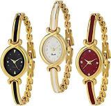 Acnos Gold Chain Analog Watches Combo For Women Pack Of 3 K 10 3COMBO