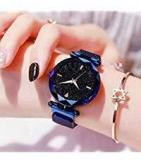 Acnos Hours 3, 6, 9 Represents Line And 12 Represent Diamond Blue 21st Century Magnet Analog Watch For Girls And Women