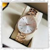 Acnos Premium Girl Wrist Watch Rose Gold Plated Analog Watch Diamond Studded Dial Stylish Bracelet Strap Stainless Steel Band Perfect for Women