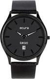 Acura Analog Slim Watch For Men & Women. Cool, Classy, Trendy, Funky, Stylish Unisex Watches. Round Black Dial Black Strap