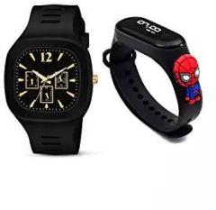 ADAMO ADAMO Digital Unisex Watch Black Batman Dial Black Colored Strap