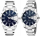 ADAMO Analogue Blue Dial Couple's Watch 813 814Sm05