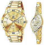 ADAMO Couple Combo Gold Dial Day & Date Men's & Women's Watch 851YYM04 9710YM04