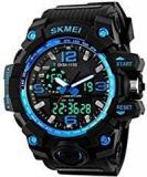 Addic Analogue Digital Multifunctional Outdoor Sports Dual Time Blue Dial Men'S Watch Skmeimw37