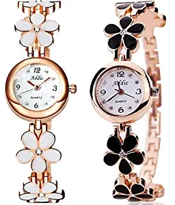 Addic Analogue White Dial Women's Watches Combo of 2