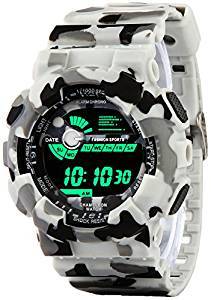 Addic Multicolor Dial Army White Strap Digital sports Watch For Men's & Boys.