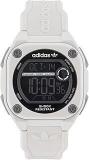 Adidas Unisex Off White Resin Strap Digital Watch Model: Aost230622I, White, Dial Color Black, Band Color White