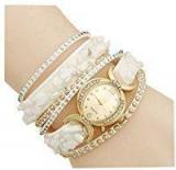 AELO Multiband White Bracelet Watch For Girls & Women