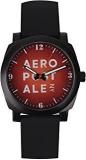 AEROPOSTALE Unisex Wrist Watch Brass Printed Orange Dial & Black Rubber Straps Analogue Watch