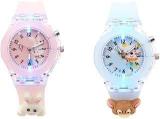 AMIGOS 3D Cartoon Kids Analog Watch With LED Luminous 7 Multicolour Disco Light | Unbreakable Silicone Strap Best Birthday Return Gift For Boys And Girls Of Age 3 13 Years