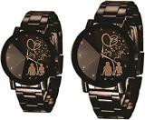 Analog Black Dial Men's Watch AR Couple Chain