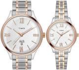 Analog Empera Silver Dial Two Tone Couple's Watch Set TW00PR285