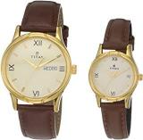 Analog Gold Dial Pair Watch NM15802490YL05 / NL15802490YL05