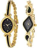 Analog Golden Black Dial Watches For Girls Pack Of 2 RG FLX 50