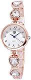 Analog Heart Linked White Dial Watch For Women And Girls