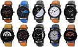 Analog Men's Watch Assorted Dial Multicolour Strap Pack Of 10