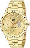 Analog Men's Watch Gold Dial Colored Strap