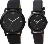 Analog Unisex Child Watch Black Dial, Black Colored Strap Pack Of 2