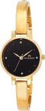 Analog Women's Watch Black Dial Gold Colored Strap