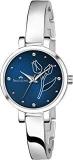 Analog Women's Watch Blue Dial Silver Colored Strap .