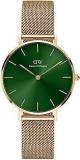 Analog Women's Watch Green Dial Gold Colored Strap