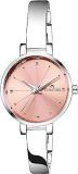 Analog Women's Watch Pink Dial Silver Colored Strap