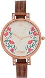 Analog Women's Watch White Dial Brown Colored Strap