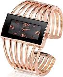 Analogue Black Dial Rose Gold Women's Watch XIN 496