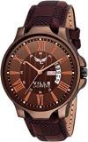 Analogue Coffee Brown Dial Day And Date Men's Watch