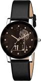 Analogue Girls' Watch Black Dial Black Colored Strap