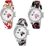 Analogue Girls' Watch Multicolored Dial Multicolored Strap Pack Of 3