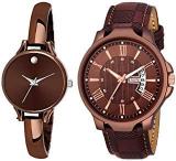 Analogue Men & Women's Watch Brown Dial Brown Colored Strap