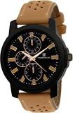 Analogue Men's Watch Black Dial Brown Colored Strap