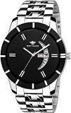 Analogue Men's Watch Black Dial Silver Colored Strap