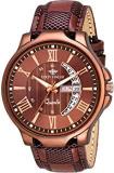 Analogue Men's Watch Brown Dial Brown Colored Strap