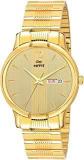 Analogue Men's Watch Gold Dial Gold Colored Strap