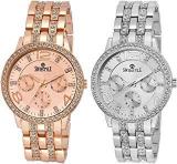 Analogue Men's Watch Silver & Gold Dial Silver & Rose Gold Colored Strap Pack Of 2