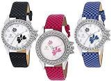 Analogue Multicolour Dial Quartz Movement Women's Watches Combo Of 3