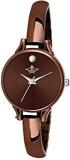 Analogue Round Dial Brown Plated Bracelet Women 's Wrist Watch